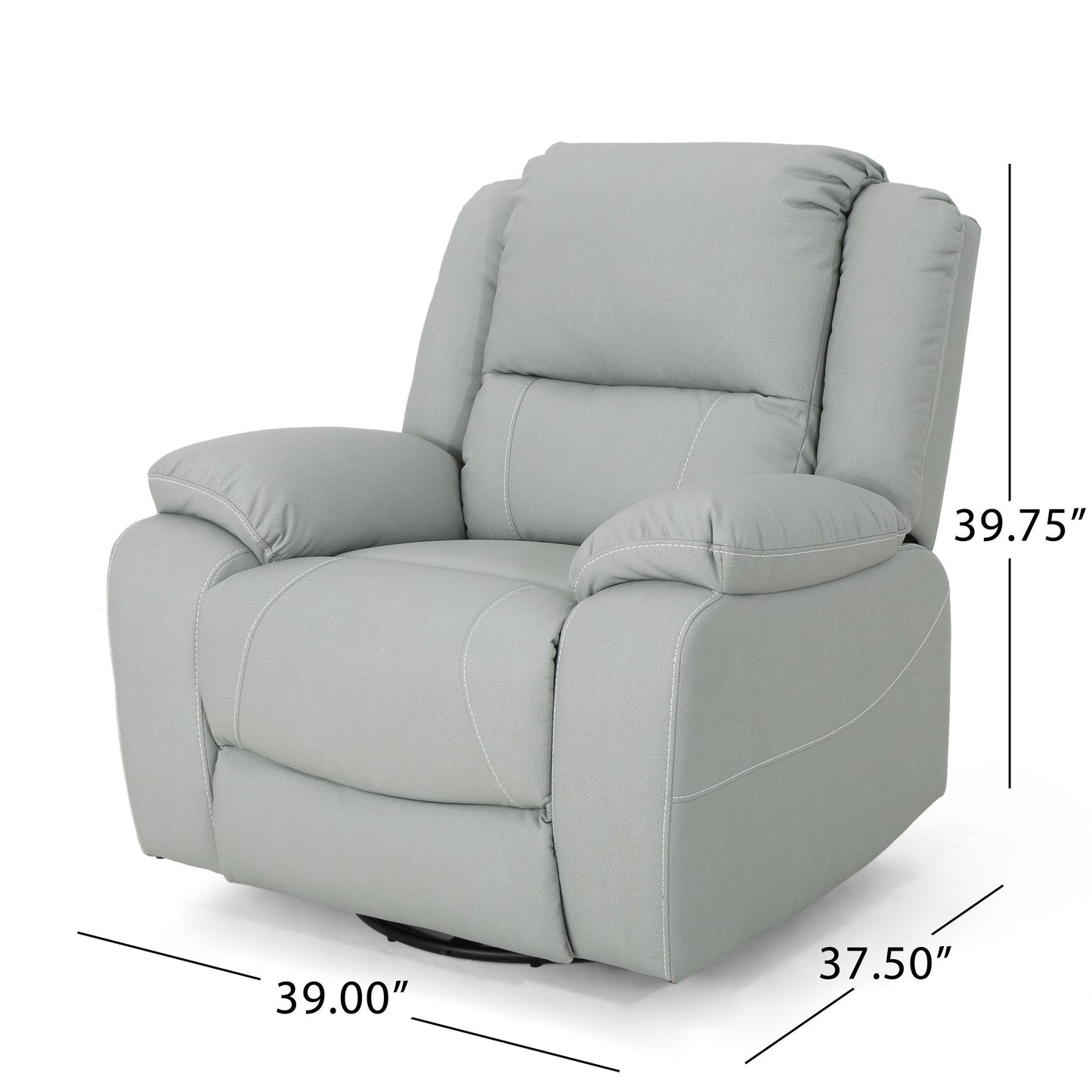 Wide Manual Swivel Standard Recliner - Light Gray