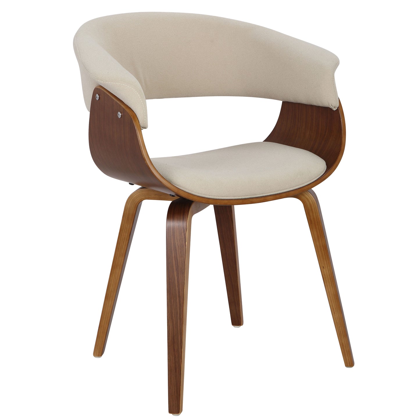 Vintage Mod - Mid-Century Modern Dining / Chair (Set of 2) - Walnut / Cream
