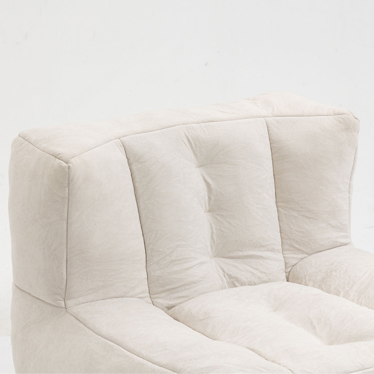Fluffy Bean Bag Chair, Comfortable Bean Bag For Adults And Children, Super Soft Lazy Sofa Chair With Memory Foam And Ottoman, Indoor Modern Focus Bean Bag Chair For Living Room, Bedroom, Apartment - White