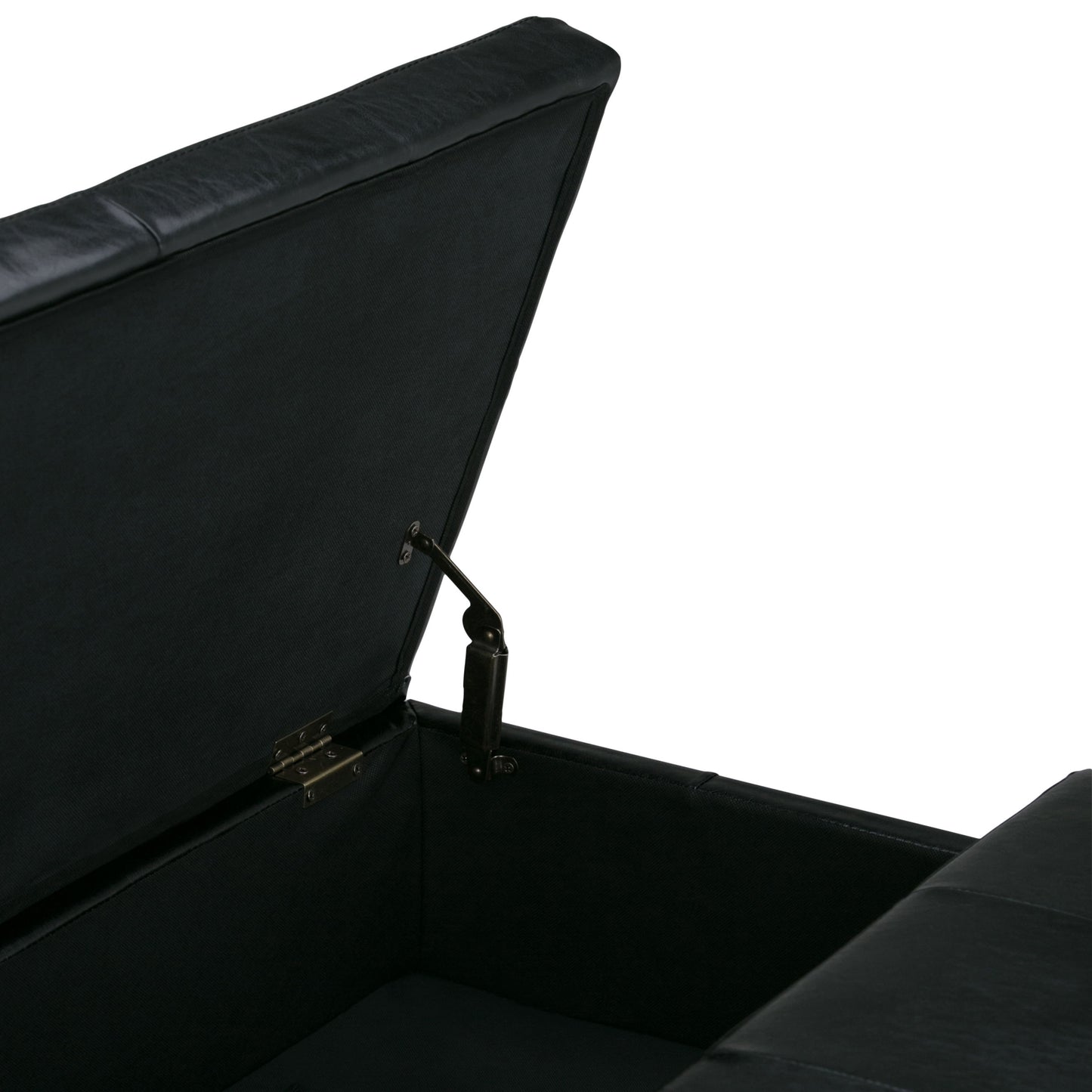Dover - Square Coffee Table Storage Ottoman - Midnight Black