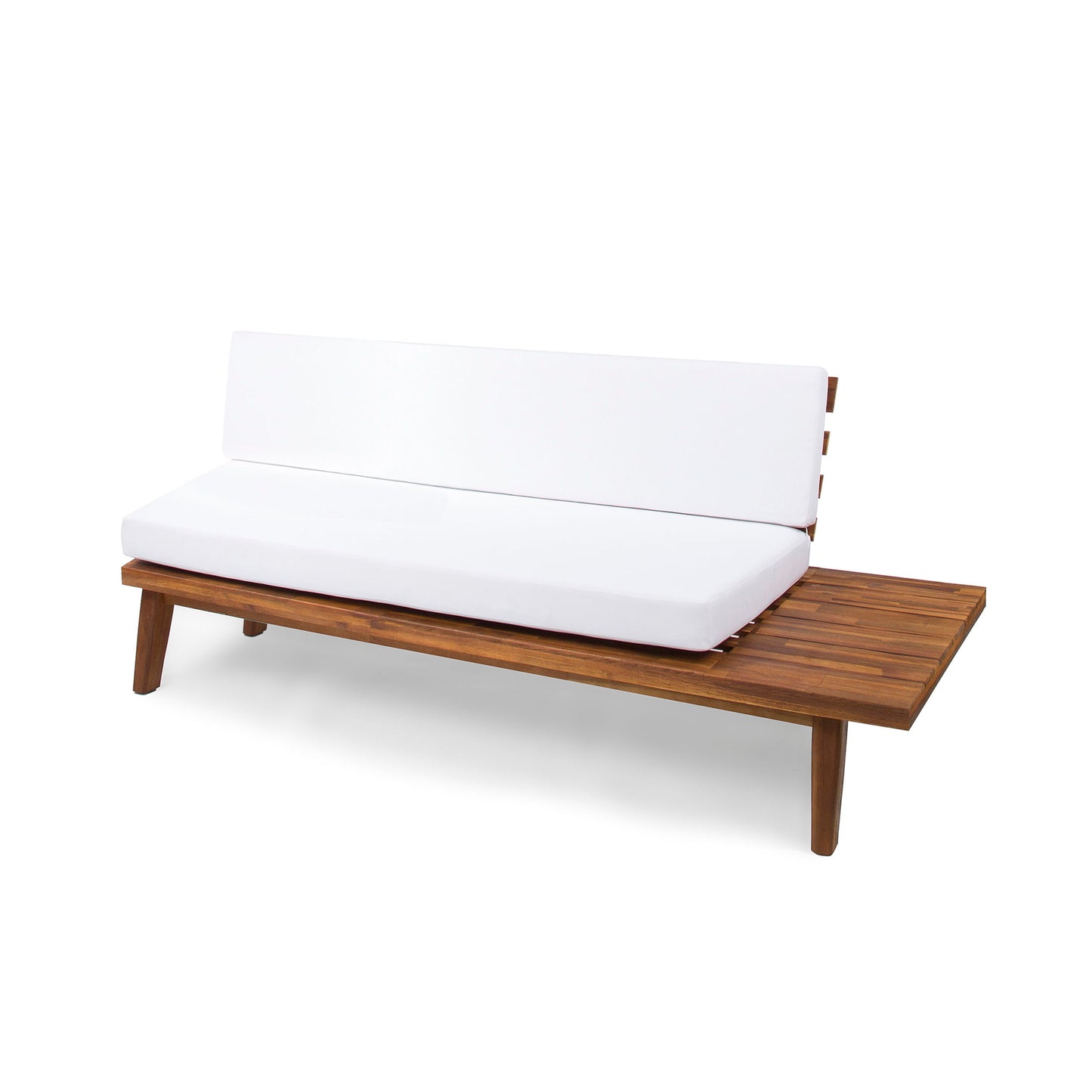 Hillcrest - V Shaped 4 Piece Sof Set With Coffee Table Cushions, Sandblast Finish - White