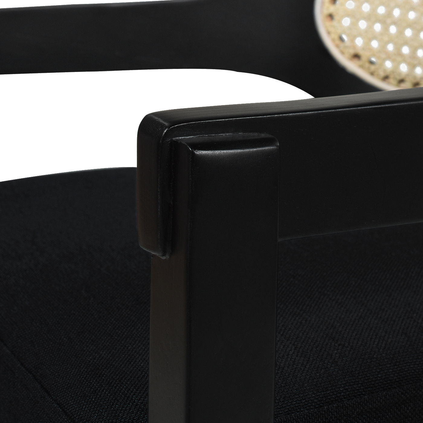 Americana - Mid-Century Modern Cane Back Counter Stool - Jet Black