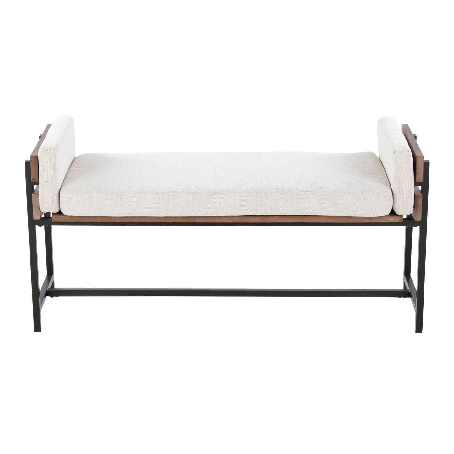 Kari - Farmhouse Bench - Black / Brown / Cream