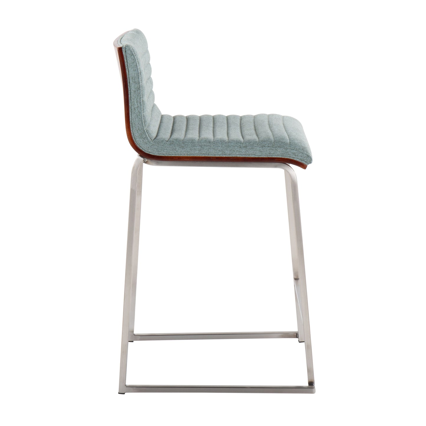 Mason Mara - Contemporary Fixed Height Counter Stool (Set of 2) - Walnut / Green