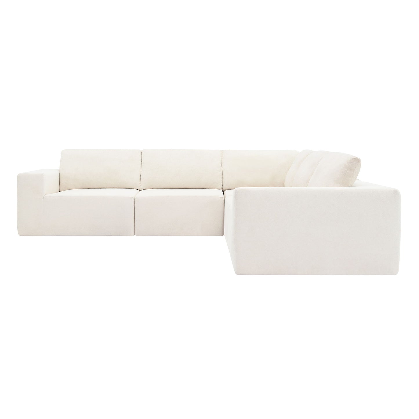 Modular Sectional With Wide Seat Free Combination L Shaped Couch Set Cloud Upholstered Minimalist Boneless Sofa - Beige