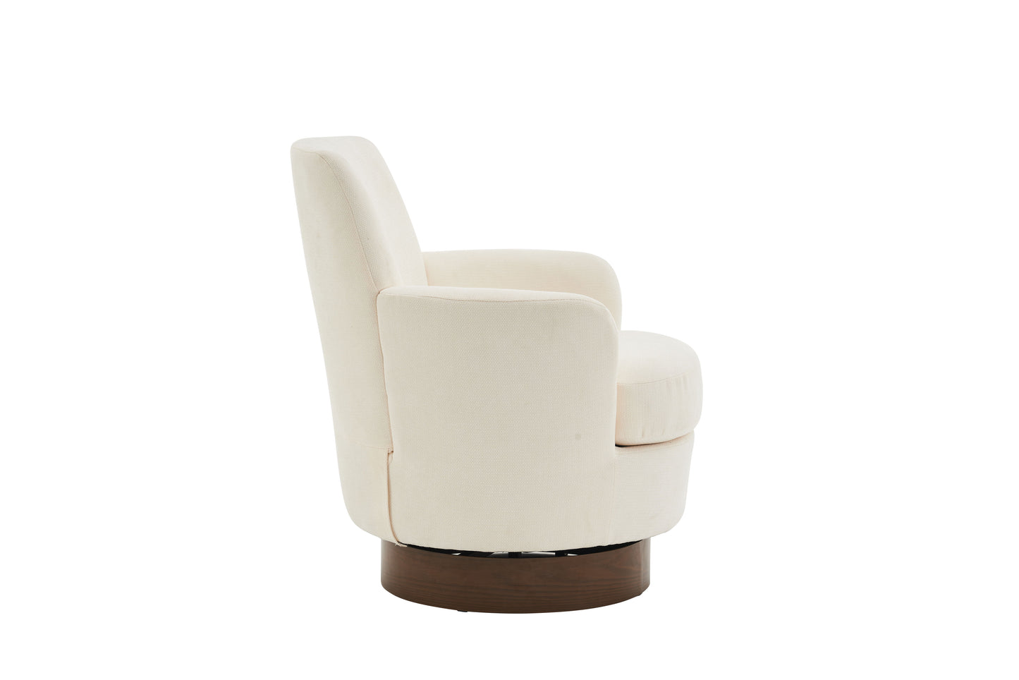 Swivel Barrel Chair, Swivel Accent Chairs Armchair For Living Room, Reading Chairs For Bedroom Comfy, Round Barrel Chairs With Gold Stainless Steel Base - Beige