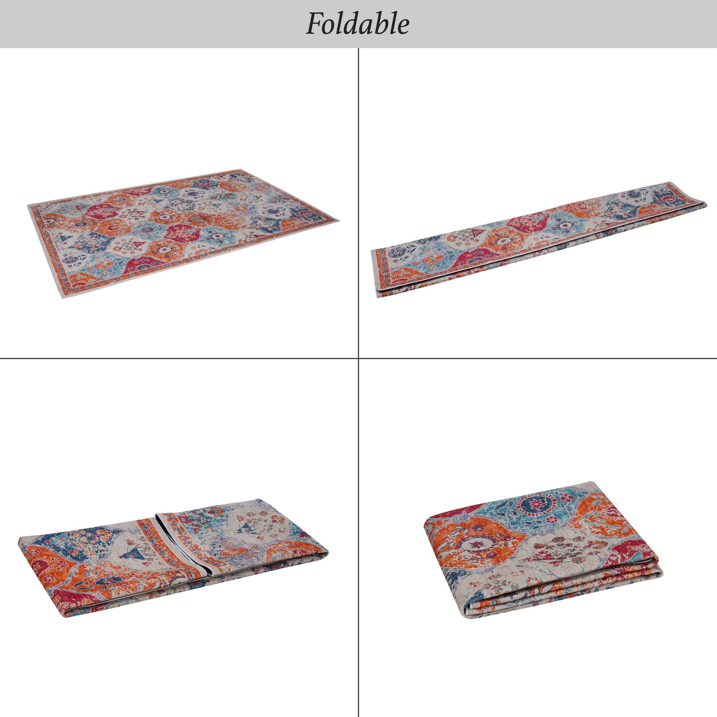 Maval - 3' X 5' Washable Area Rug - Cream