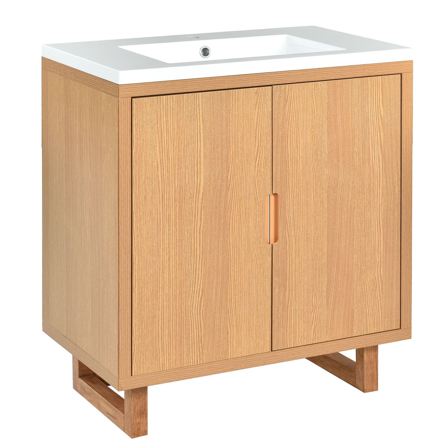 Bathroom Vanity Set With Sink, Combo Cabinet, Bathroom Storage Cabinet, Solid Wood Frame - Burly Wood