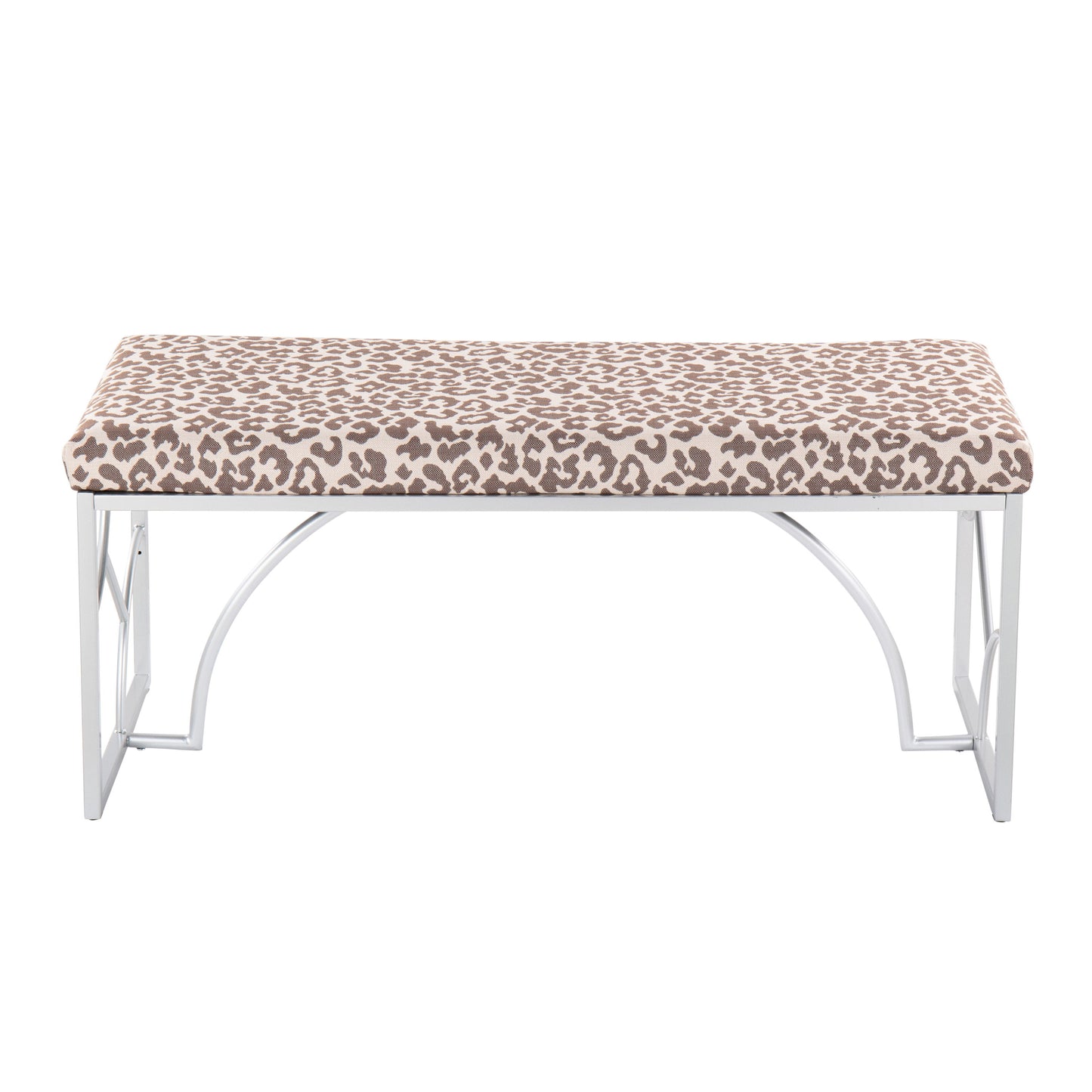Constellation - Contemporary Bench - Silver / Beige Leopard