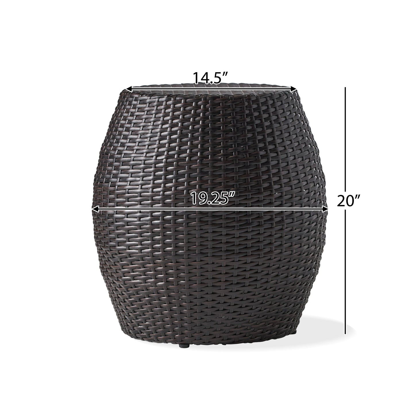 Outdoor Wicker Patio Side Table - Brown Multi