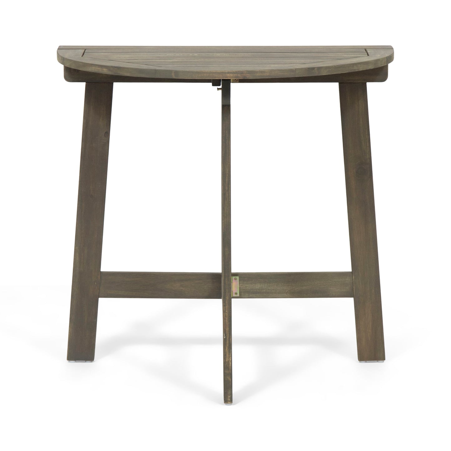 Outdoor 3 Pieces Half Round Folding Bistro Set: Weather Resistant, Space Saving - Gray