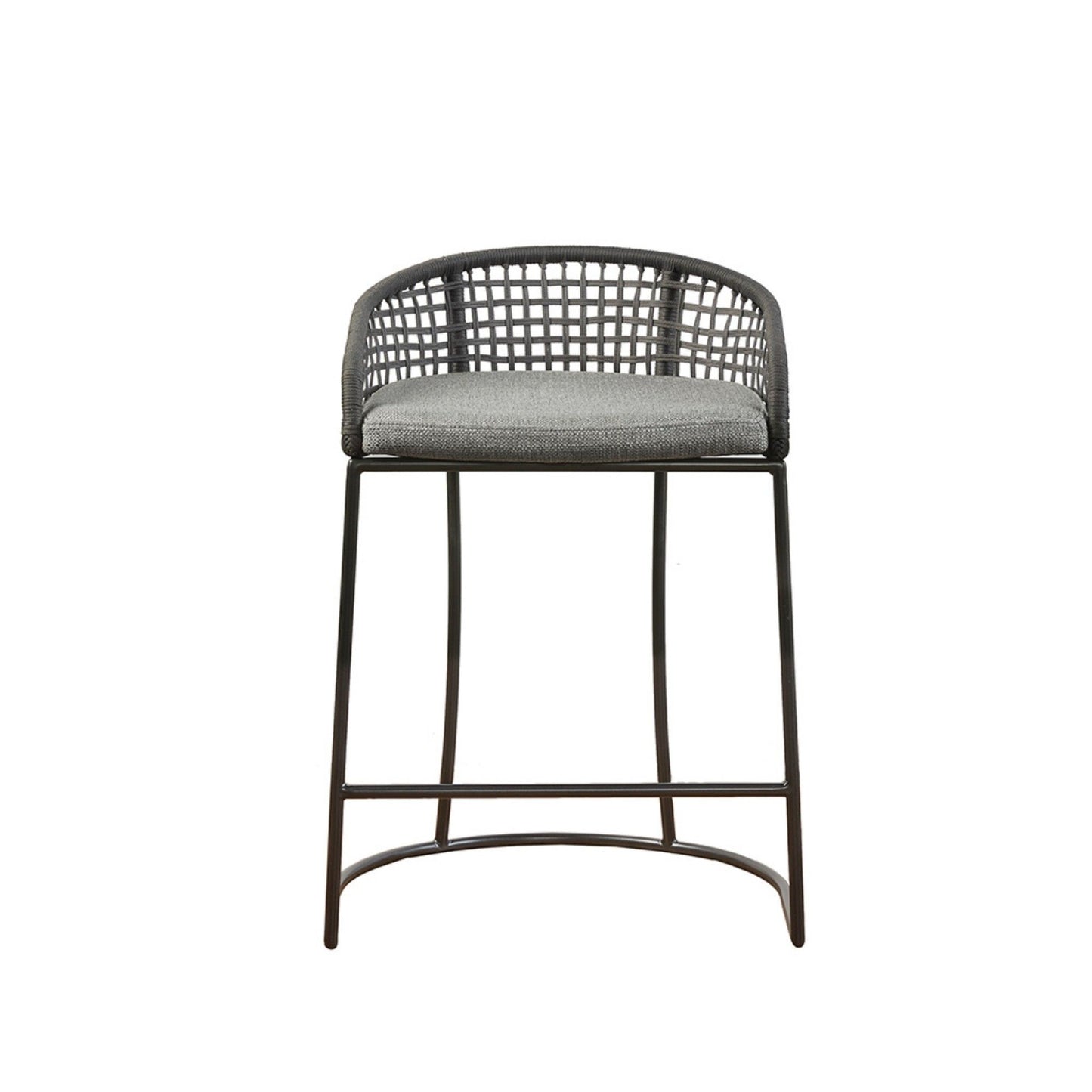 Coastal Design Woven Counter Stool - Dark Gray