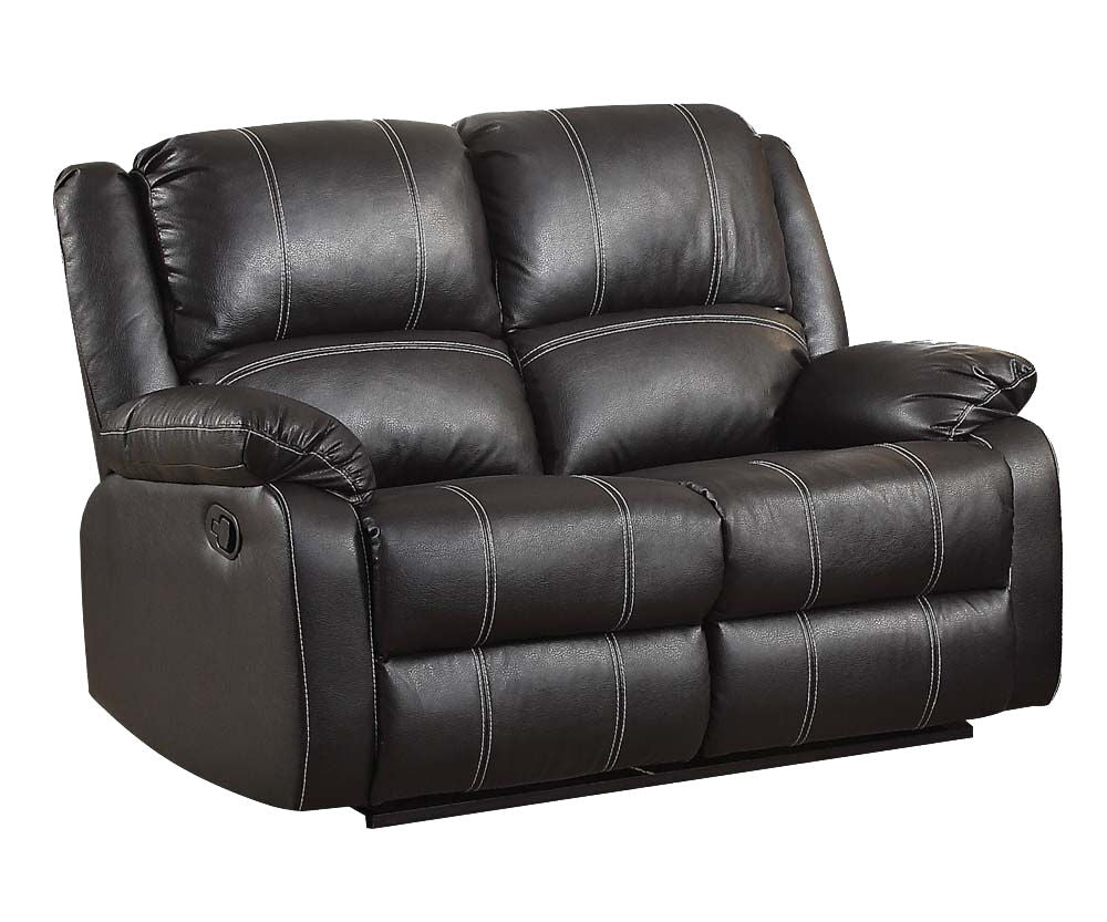 Zuriel - Synthetic Leather 3 Piece Living Room Recliner Set - Black