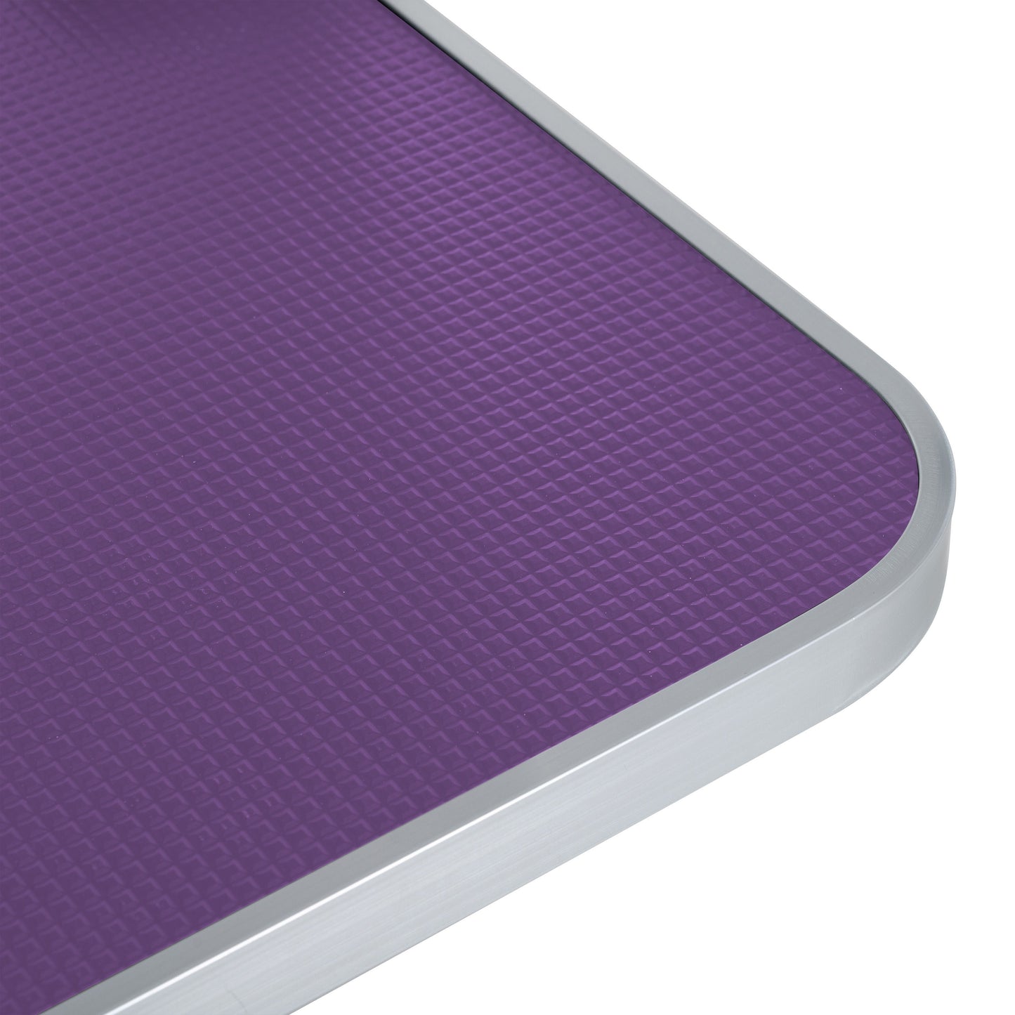 Folding Dog Pet Grooming Table Stainless Steel Frame, Rubber Mat On Board With Adjustable Arm And Clamps Pet Dog Cat Grooming Table - Purple