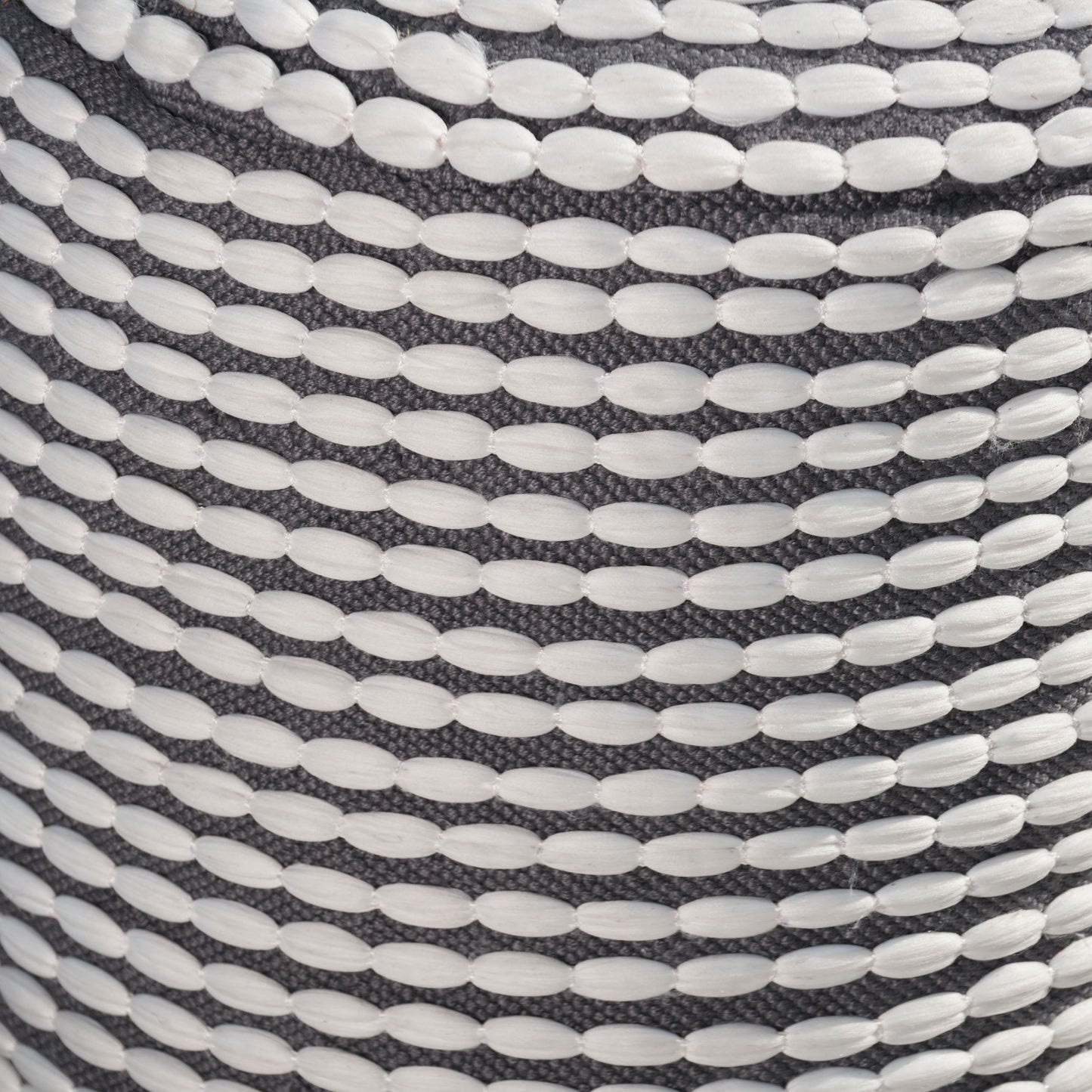 River - Handcrafted Water Resistant Cylindrical Pouf - White