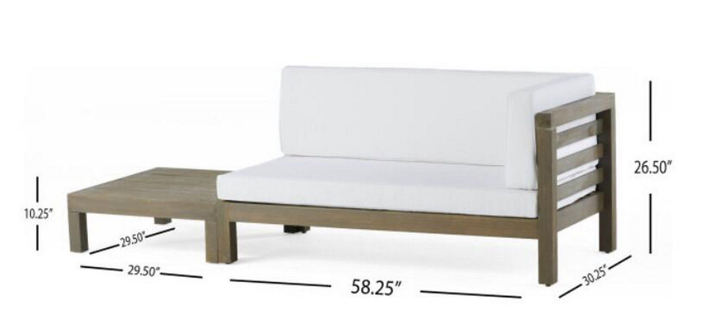 Oana - Right Corner Bench And Coffee Table - White