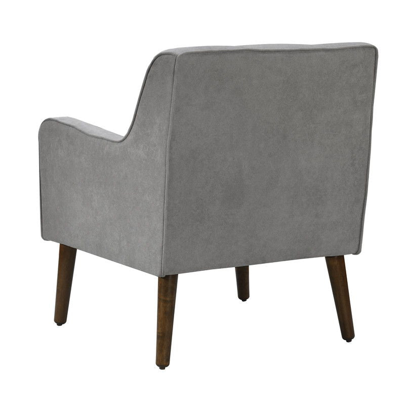 Ryder - Mid Century Modern Woven Fabric Tufted Armchair - Steel Gray