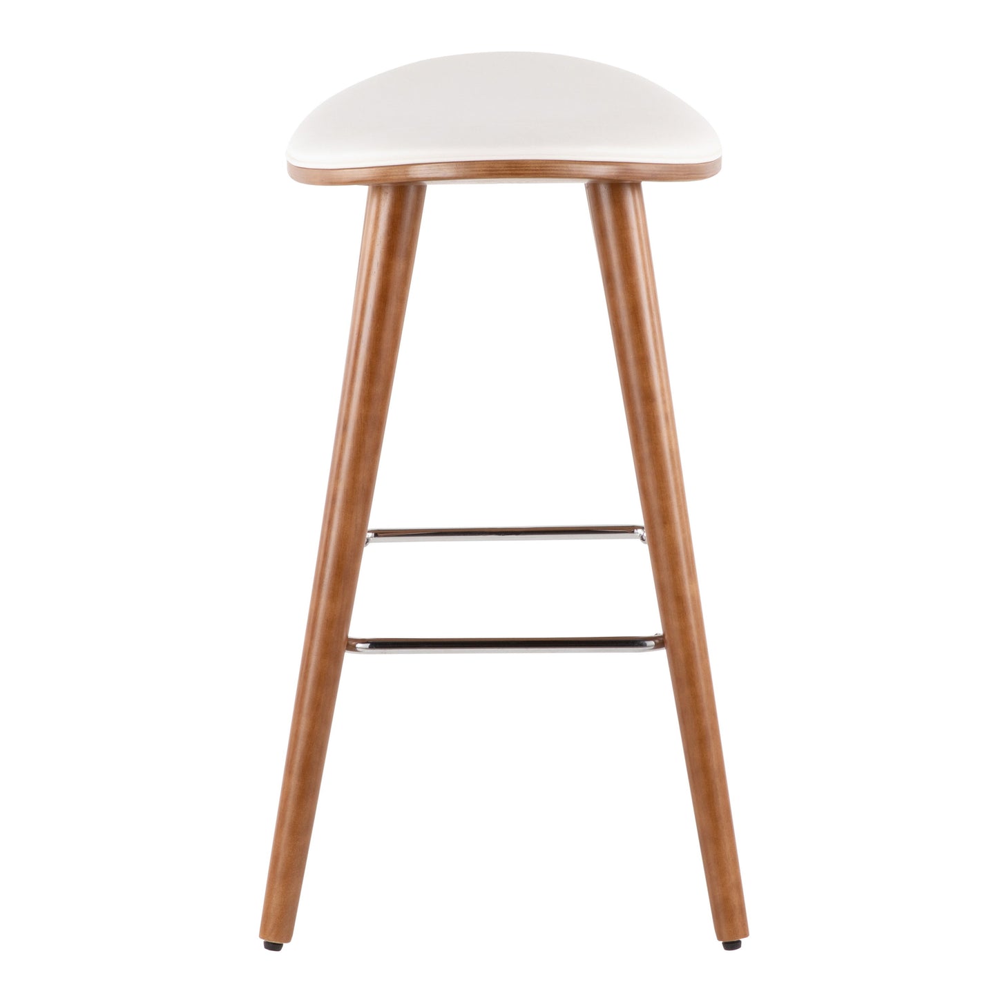 Saddle - Mid-Century Modern Counter Stool (Set of 2) - Walnut / White