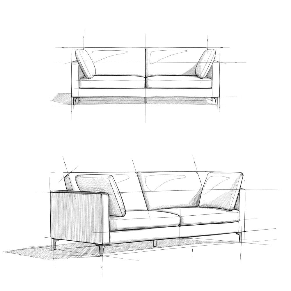 Ava - Mid Century Sofa - Cream