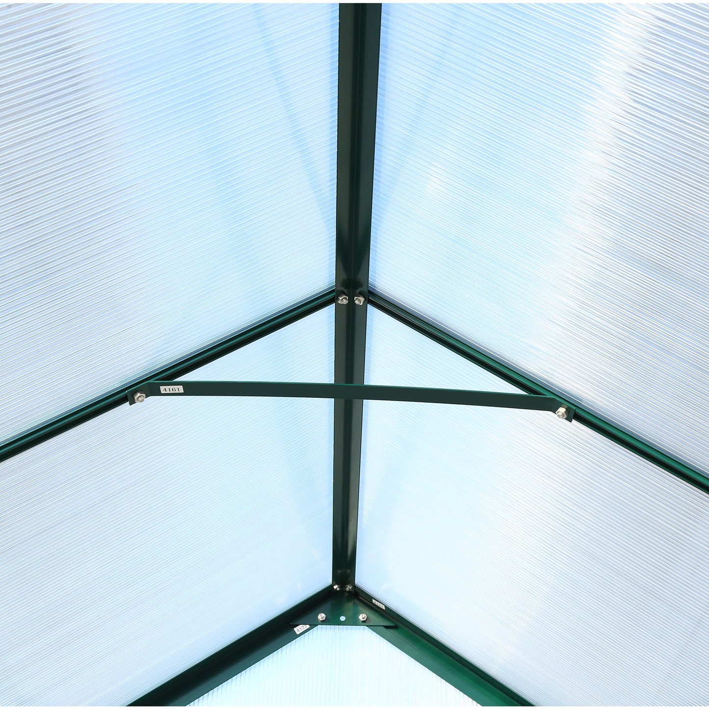 6.3'x6.2'x7' Polycarbonate Greenhouse, Heavy Duty Outdoor Aluminum Walk-In Green House Kit With Rain Gutter, Vent And Door For Backyard Garden - Green