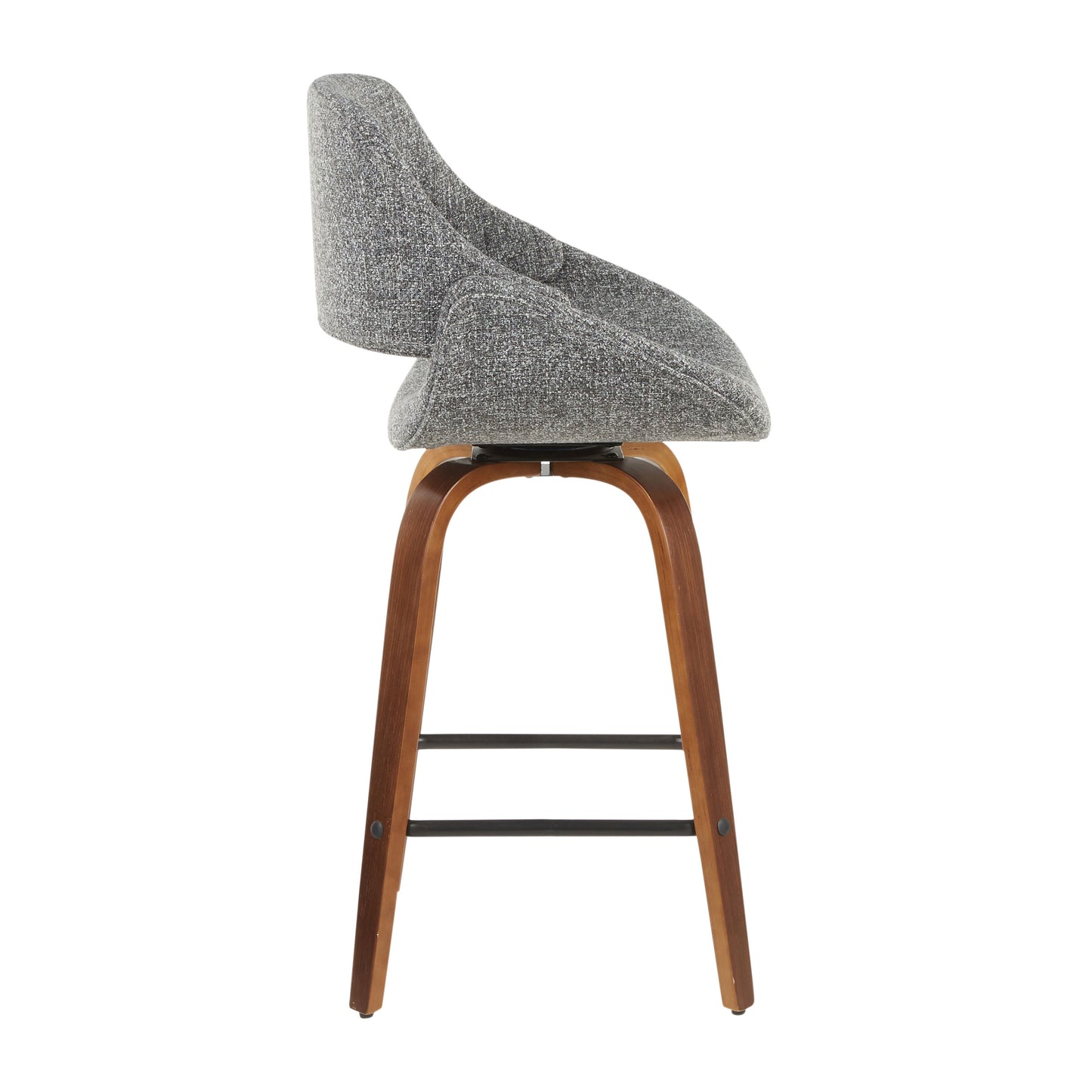Fabrico - Mid-Century Modern, Counter Stool (Set of 2) - Walnut / Gray