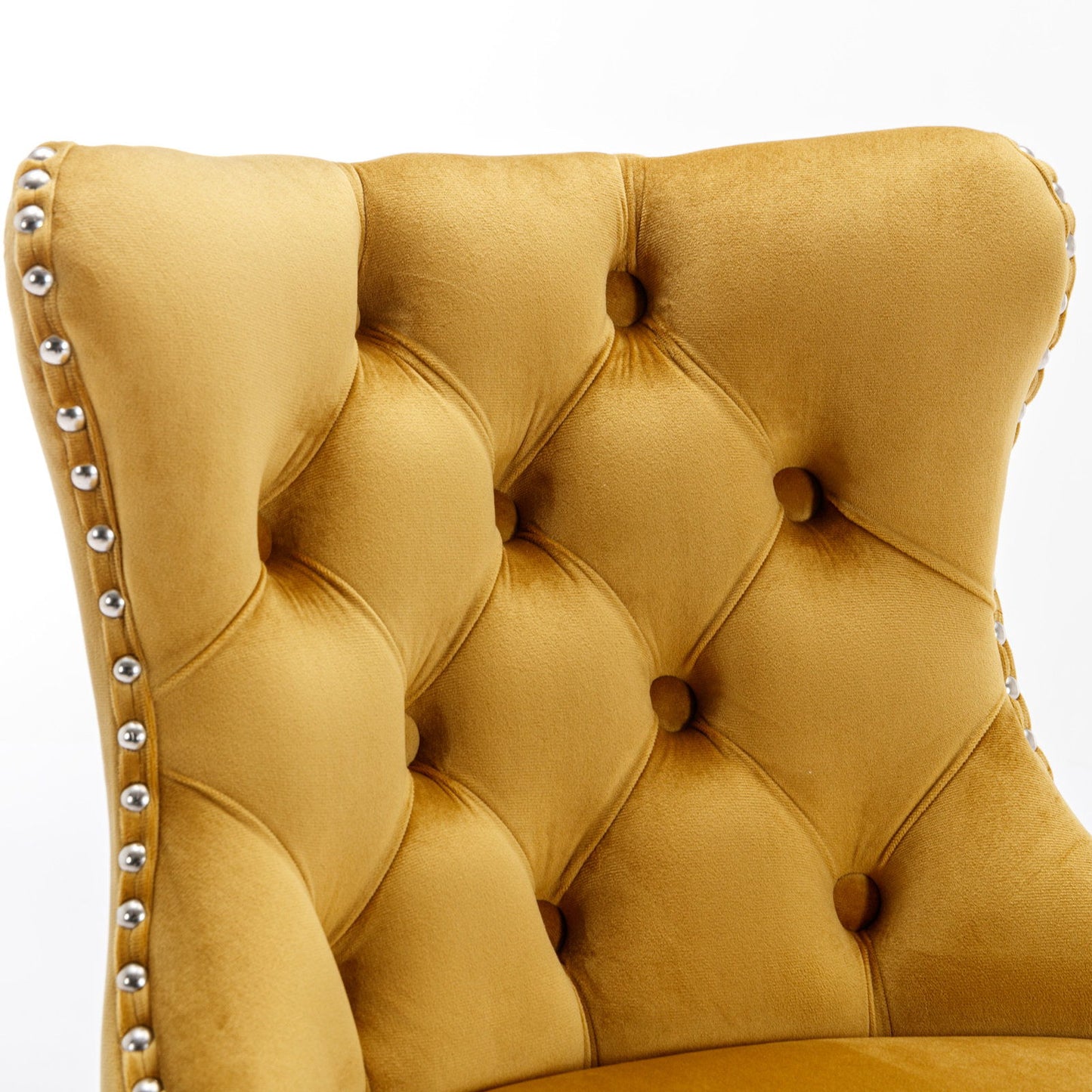Swivel Velvet Barstools Adjusatble Seat Height From 25-33", Modern Upholstered Chrome Base Bar Stools With Backs Comfortable Tufted For Home Pub And Kitchen Island (Set of 2) - Gold