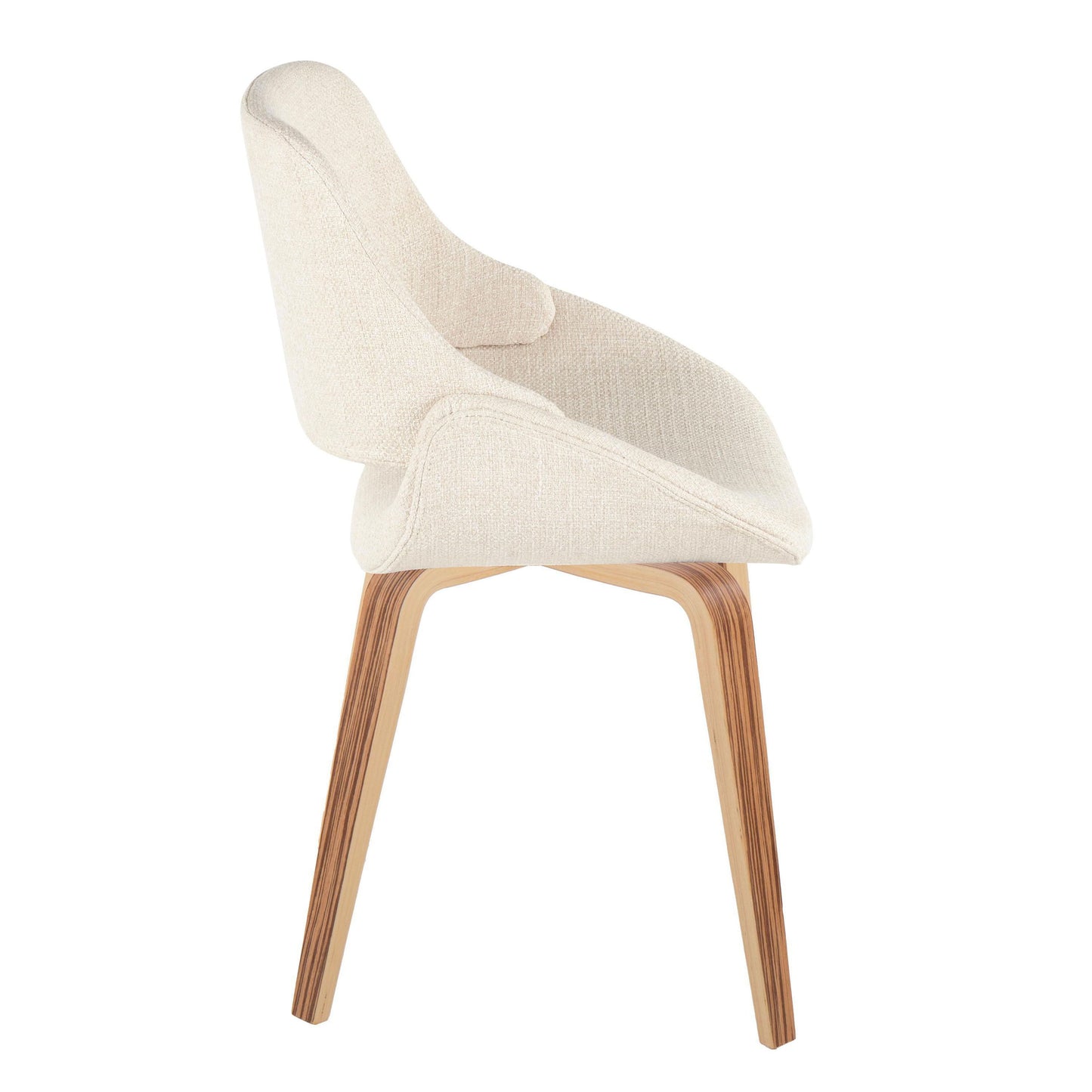 Fabrico - Mid-Century Modern Dining Chair (Set of 2) - Cream / Zebra