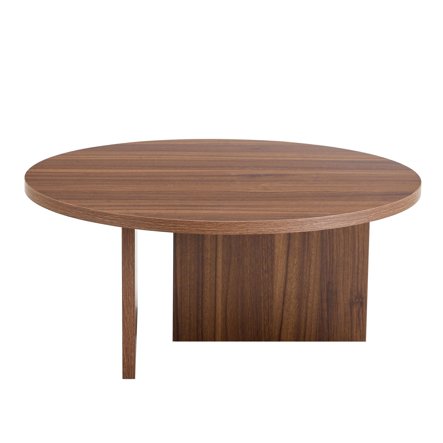Versatile Round Coffee Table For Diverse Interior Styles, Blending Modern Minimalism With Nordic Elegance - Walnut