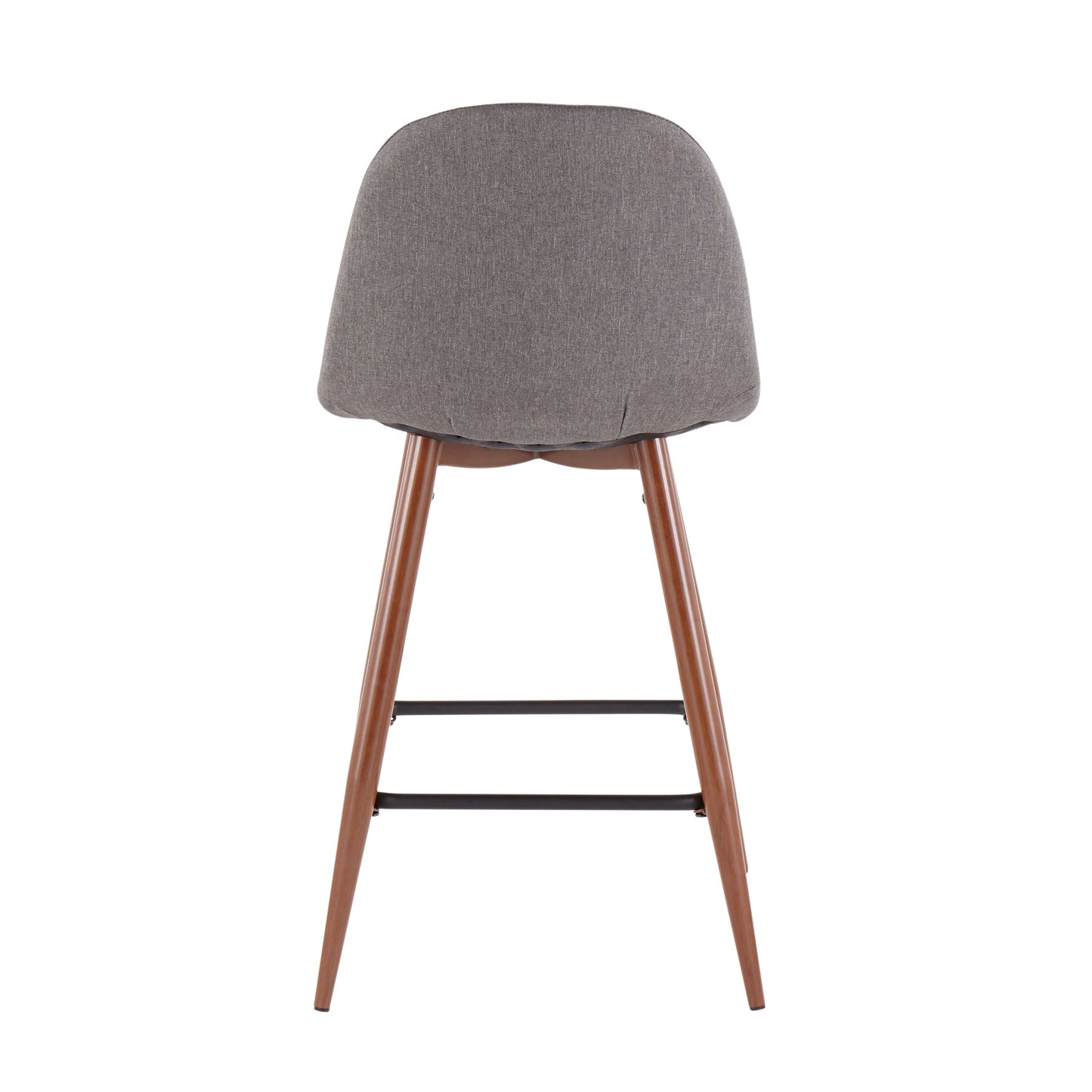 Pebble - Mid-Century Modern Counter Stool (Set of 2) - Walnut / Charcoal