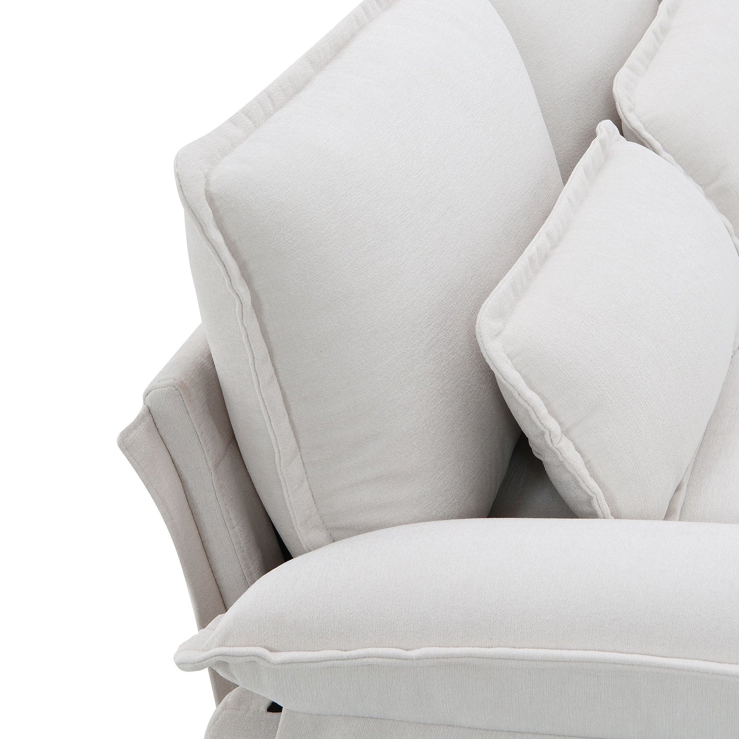 Modern U-Shaped Sectional Sofa With Waist Pillows, 6 Seat Upholstered Symmetrical Sofa Furniture, Sleeper Sofa Couch With Chaise Lounge - White