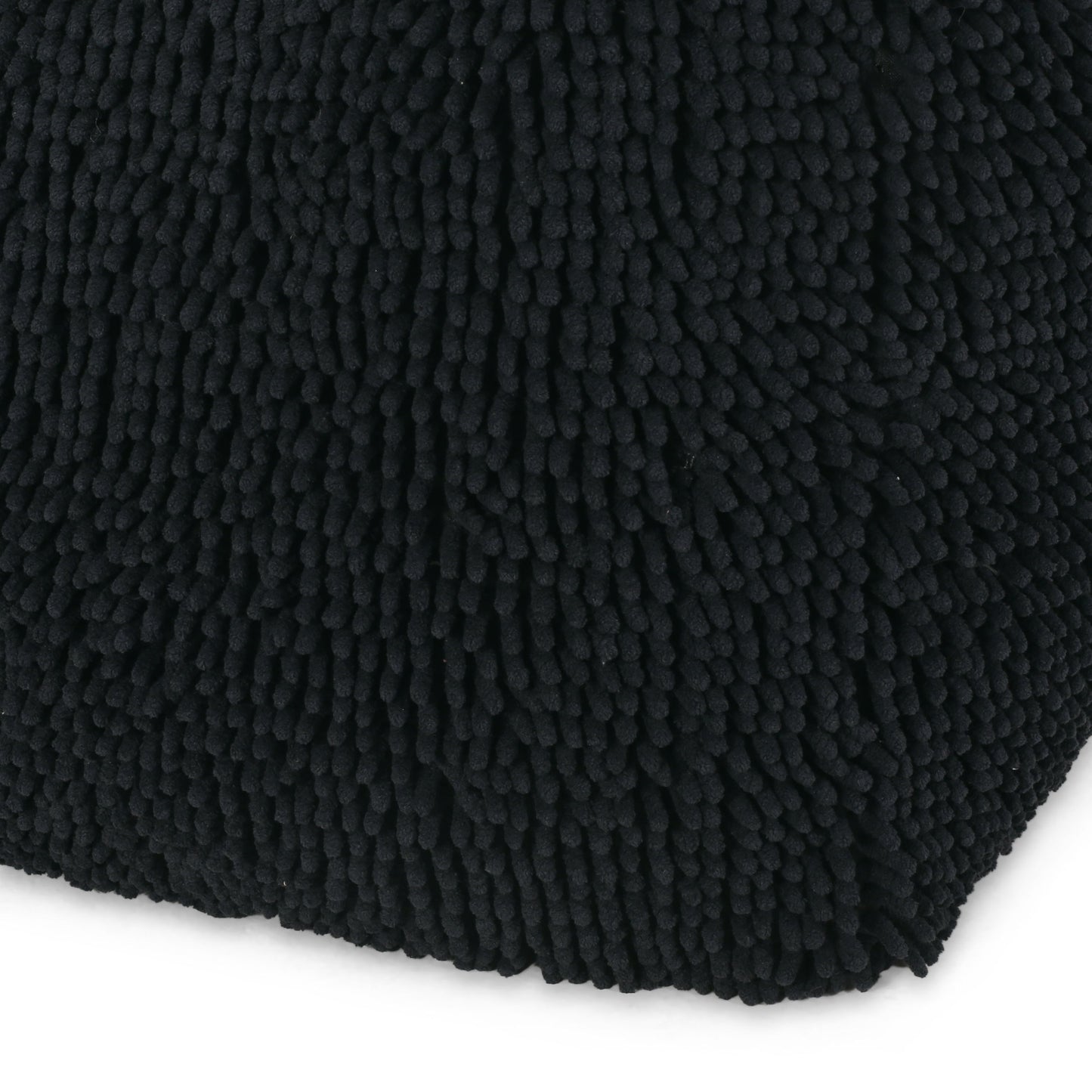 Spongy - Microfiber Square Pouf, Cozy Seating - Dark Charcoal