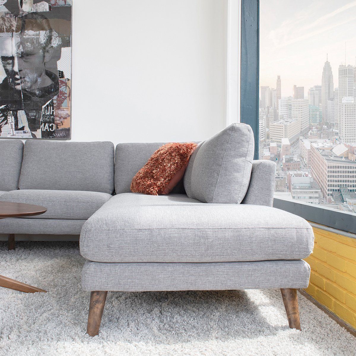 Benson - Sectional Sofa Right Facing Chaise - Gray