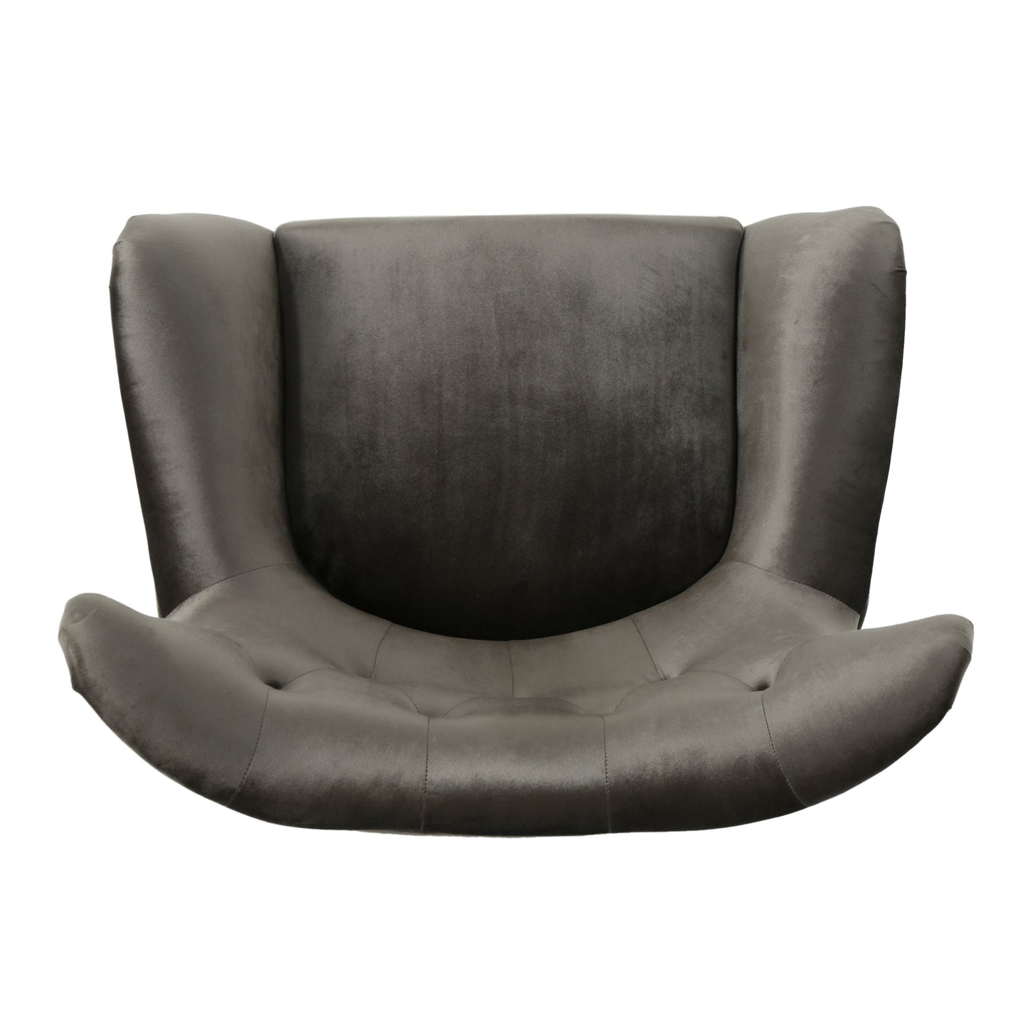 Modern Velvet Arm Chair With Tufted Wingback Design - Gray
