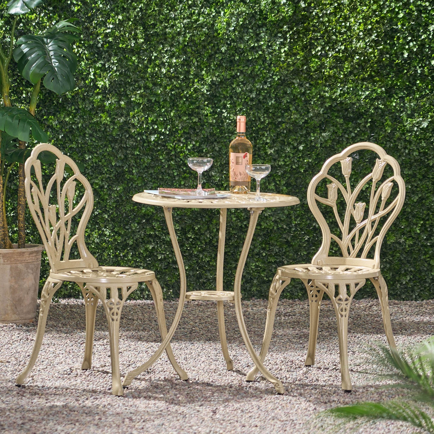 Nassau - Cast 3 Pieces Bistro Set - Sand