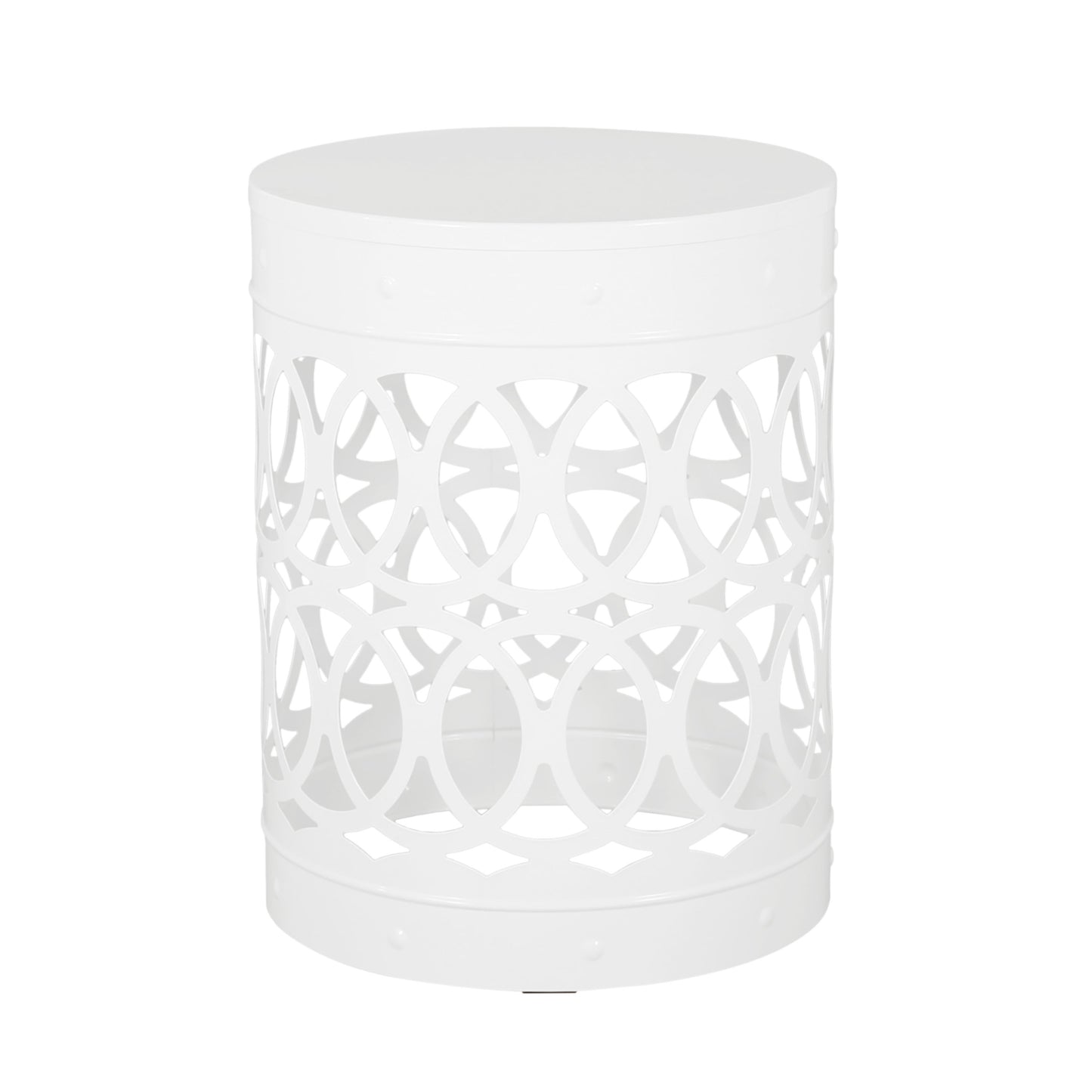Outdoor Metal (Set of 2) End Table - White