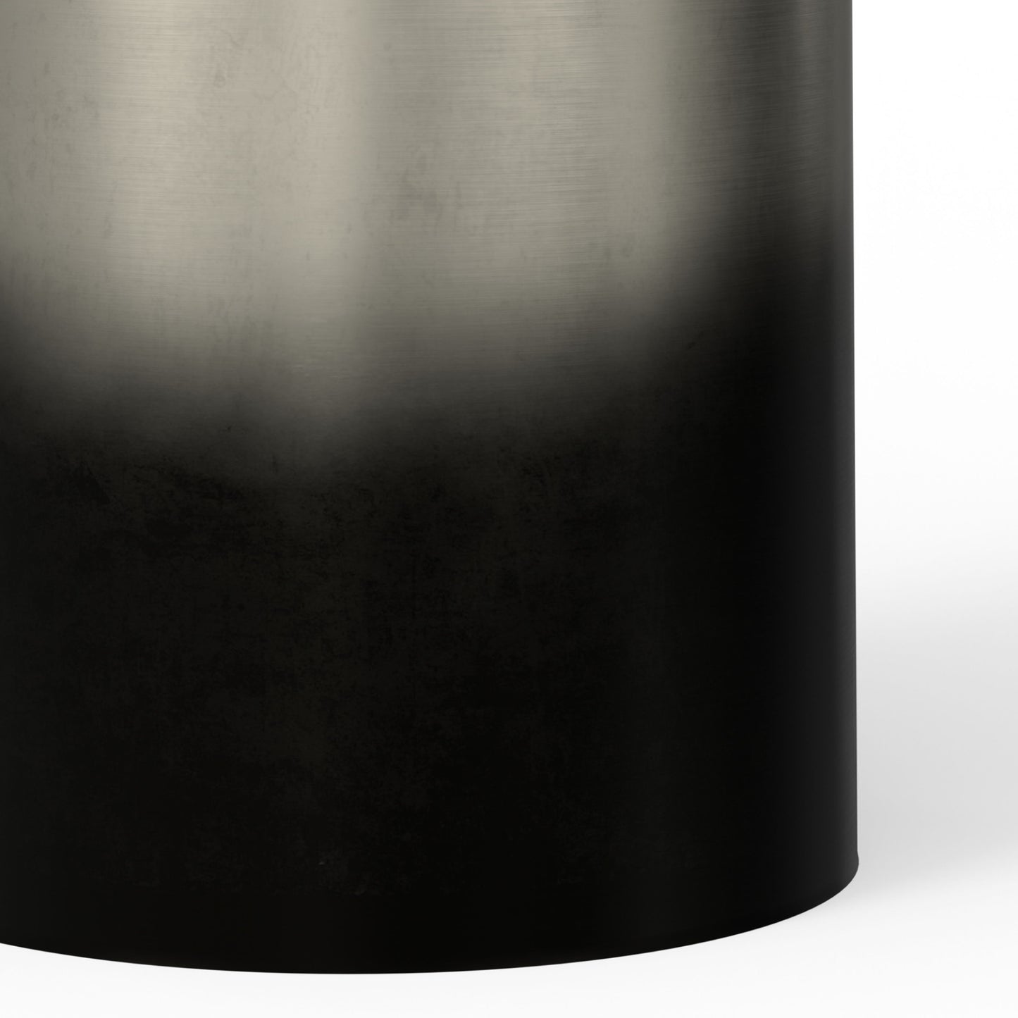 Curtis - Metal Cylinder Accent Table - Ombre Black / Silver