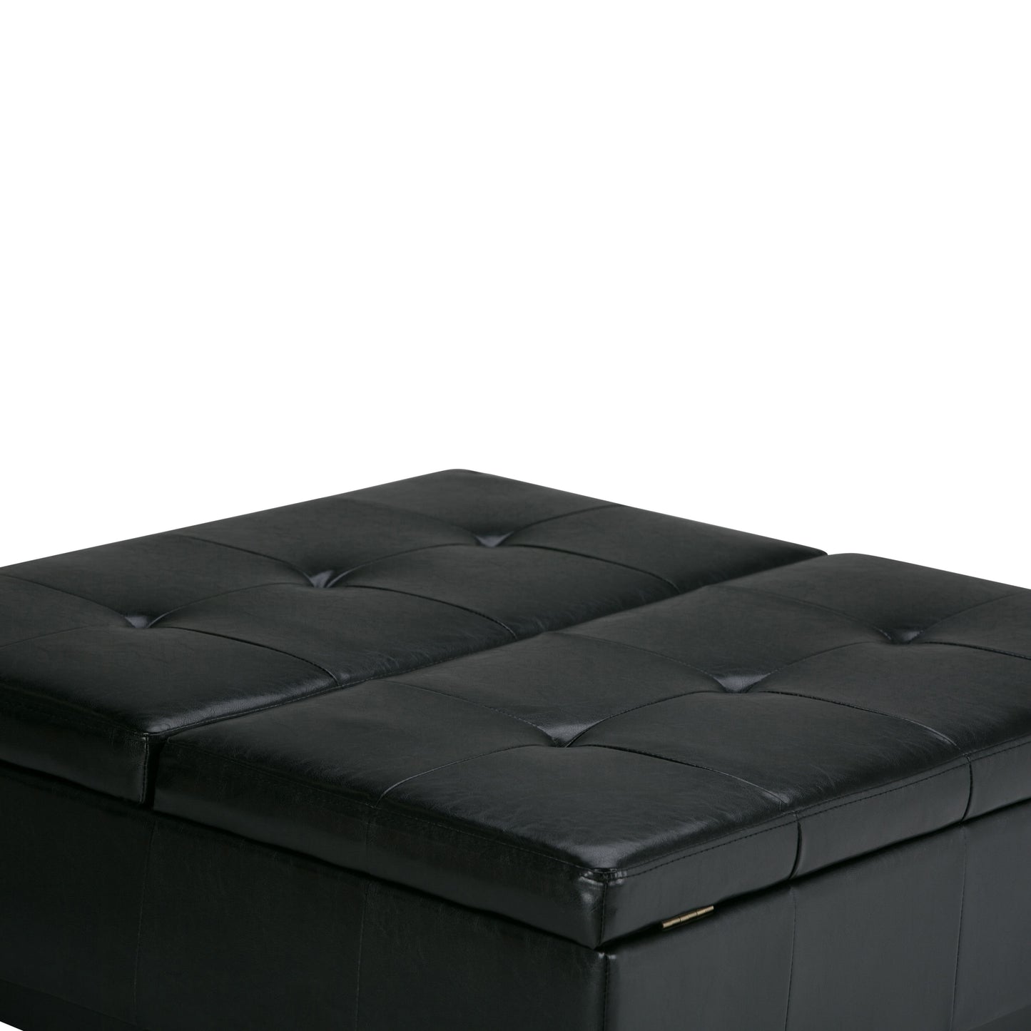 Dover - Square Coffee Table Storage Ottoman - Midnight Black