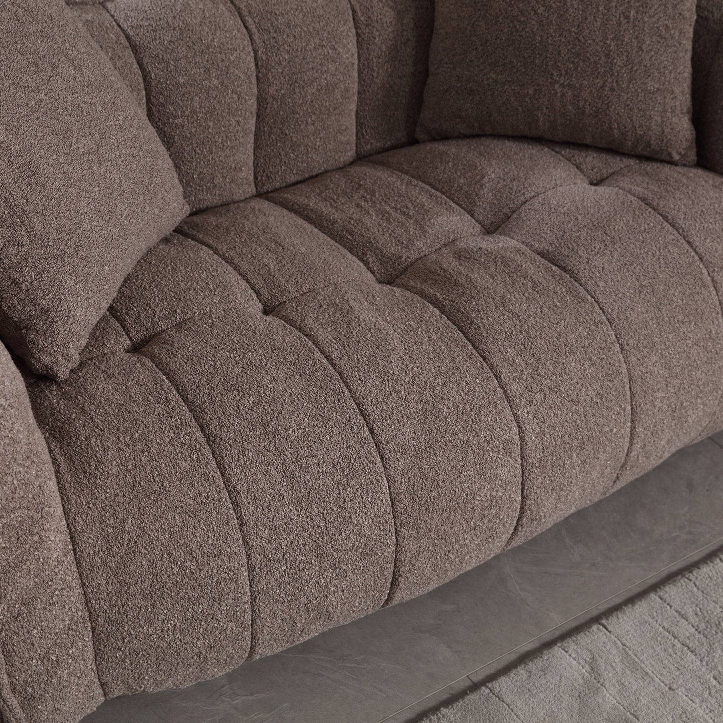Soft Beanbag Chair With High Resilience Foam Core For Two People - Brown