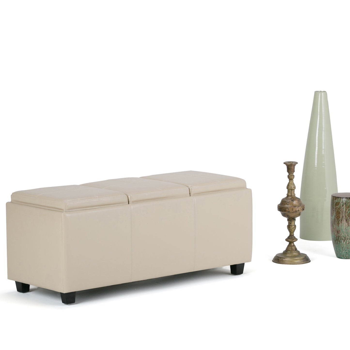Avalon - Storage Ottoman - Satin Cream