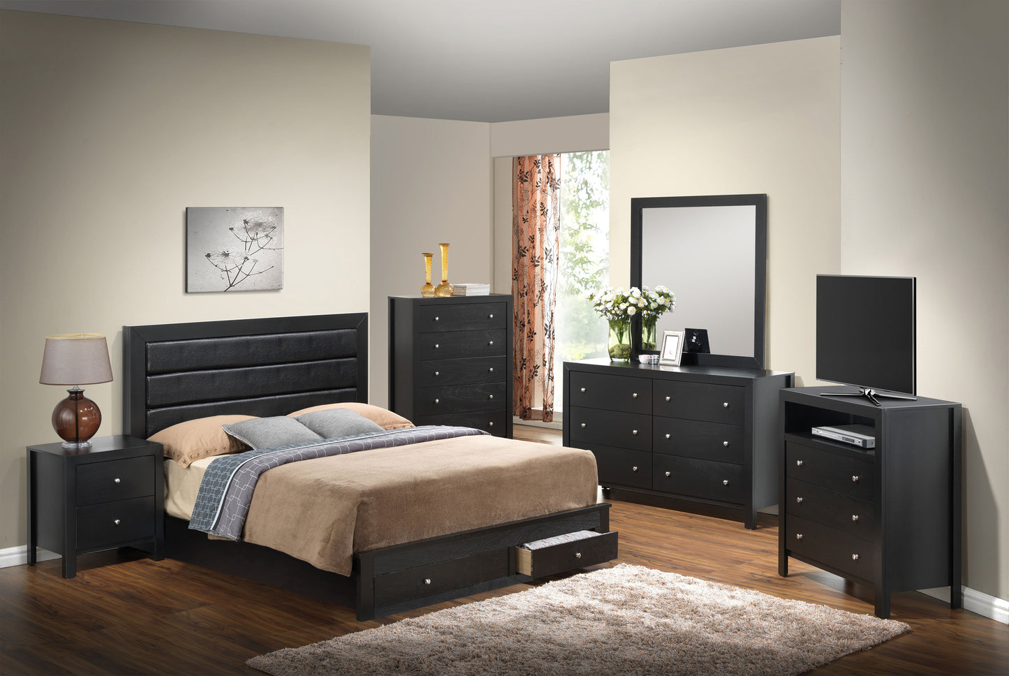 King Storage Bed - Black