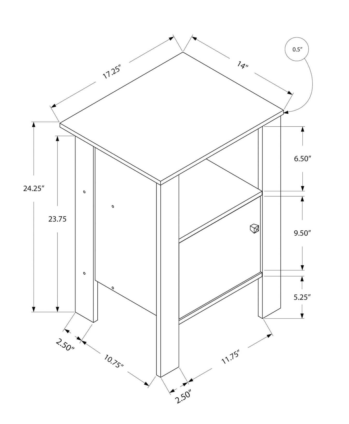 Accent Nightstands, Storage, Transitional - Gray