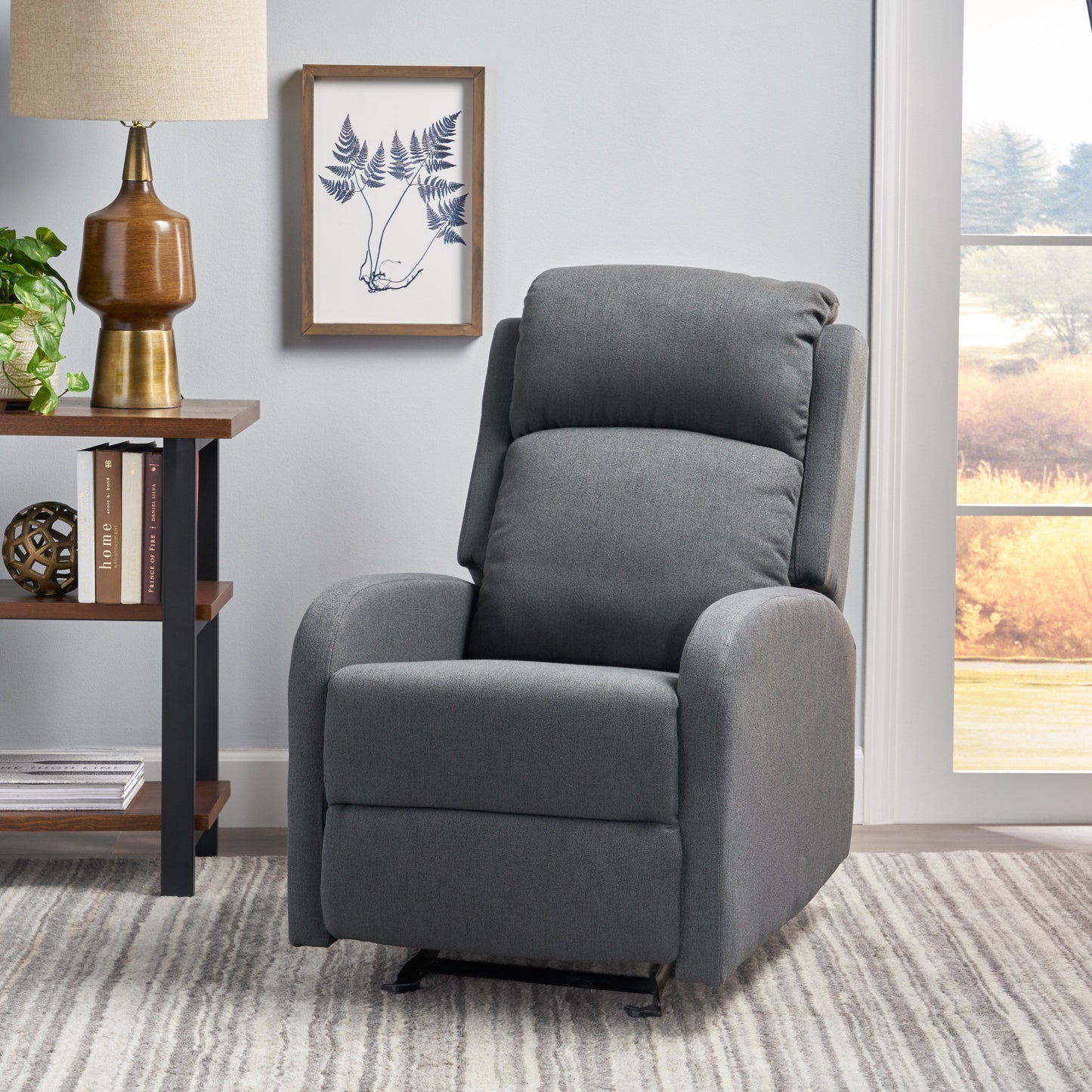 Wide Manual Rocker Standard Recliner - Dark Gray