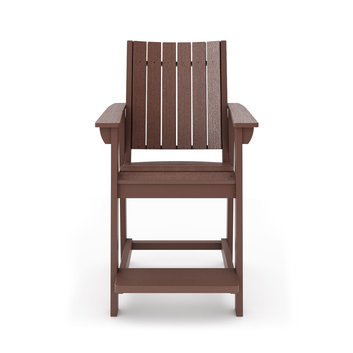 Modern Counter Chair Sleek HDPE Poly Lumber For Dining, Patio, And Garden Comfort - Brown