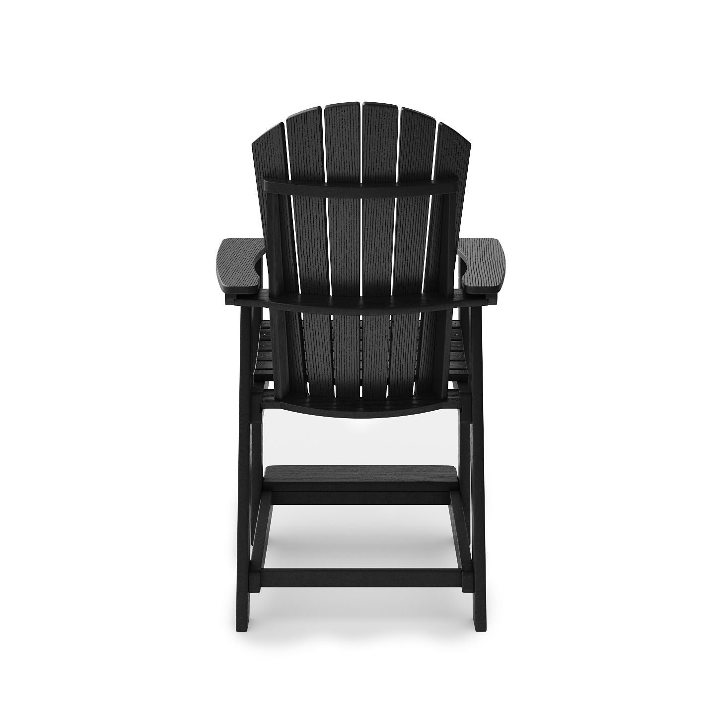 Adirondack Style Counter Chair Stylish HDPE Poly Lumber For Dining, Patio, And Garden Comfort - Black