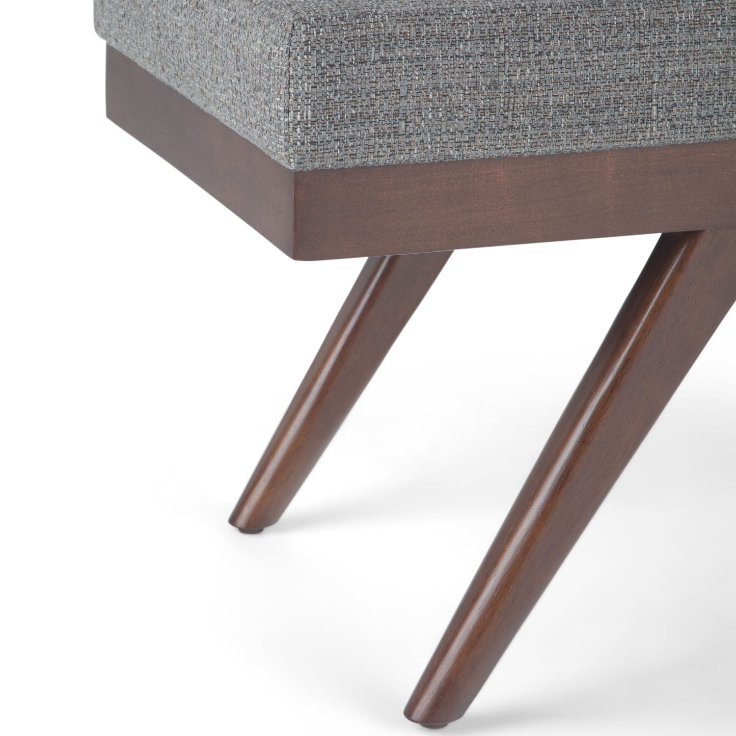 Chanelle - Mid Century Ottoman Bench - Pebble Gray