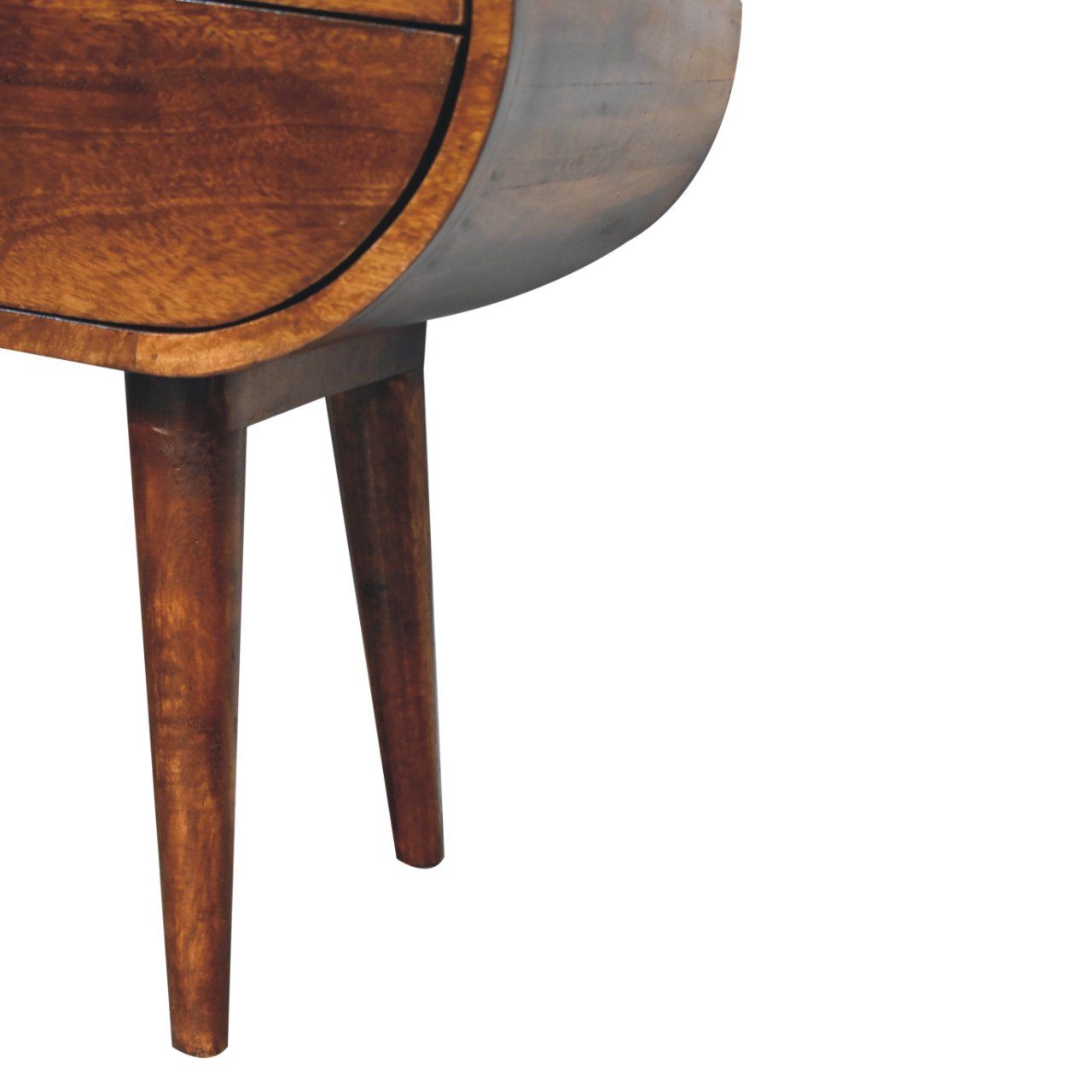 Large Circular Bedside Table - Brown