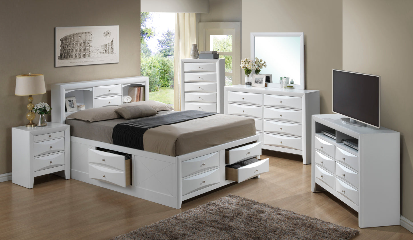 Marilla - Full Storage Bed - White