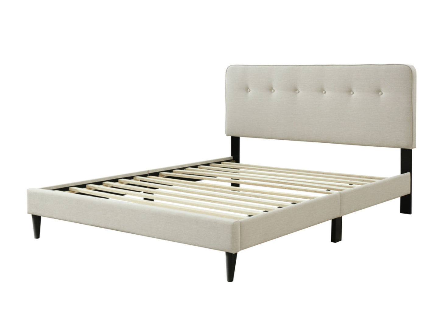 Queen Sized Upholstered Bed With USB - Off White