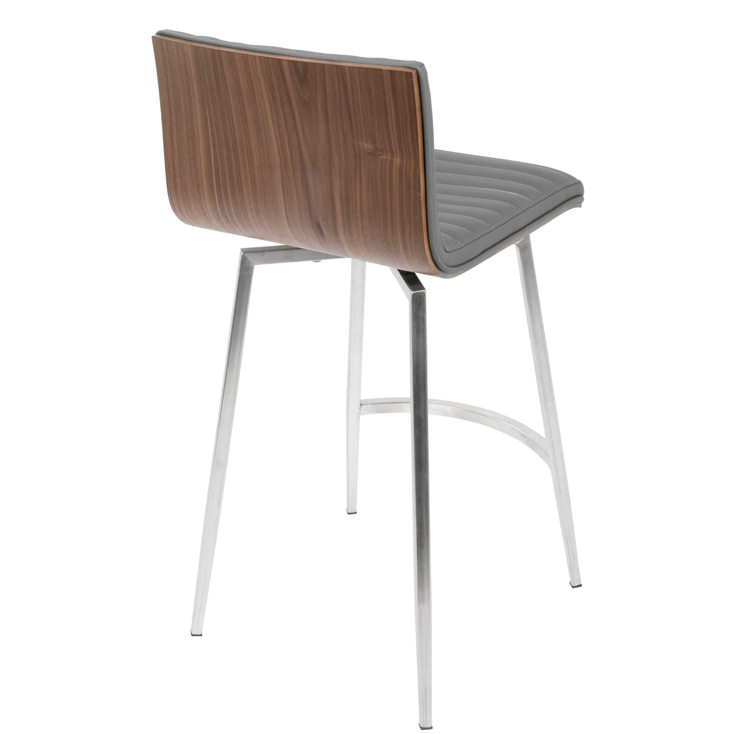 Mason - Contemporary Swivel Counter Stool (Set of 2) - Walnut / Gray