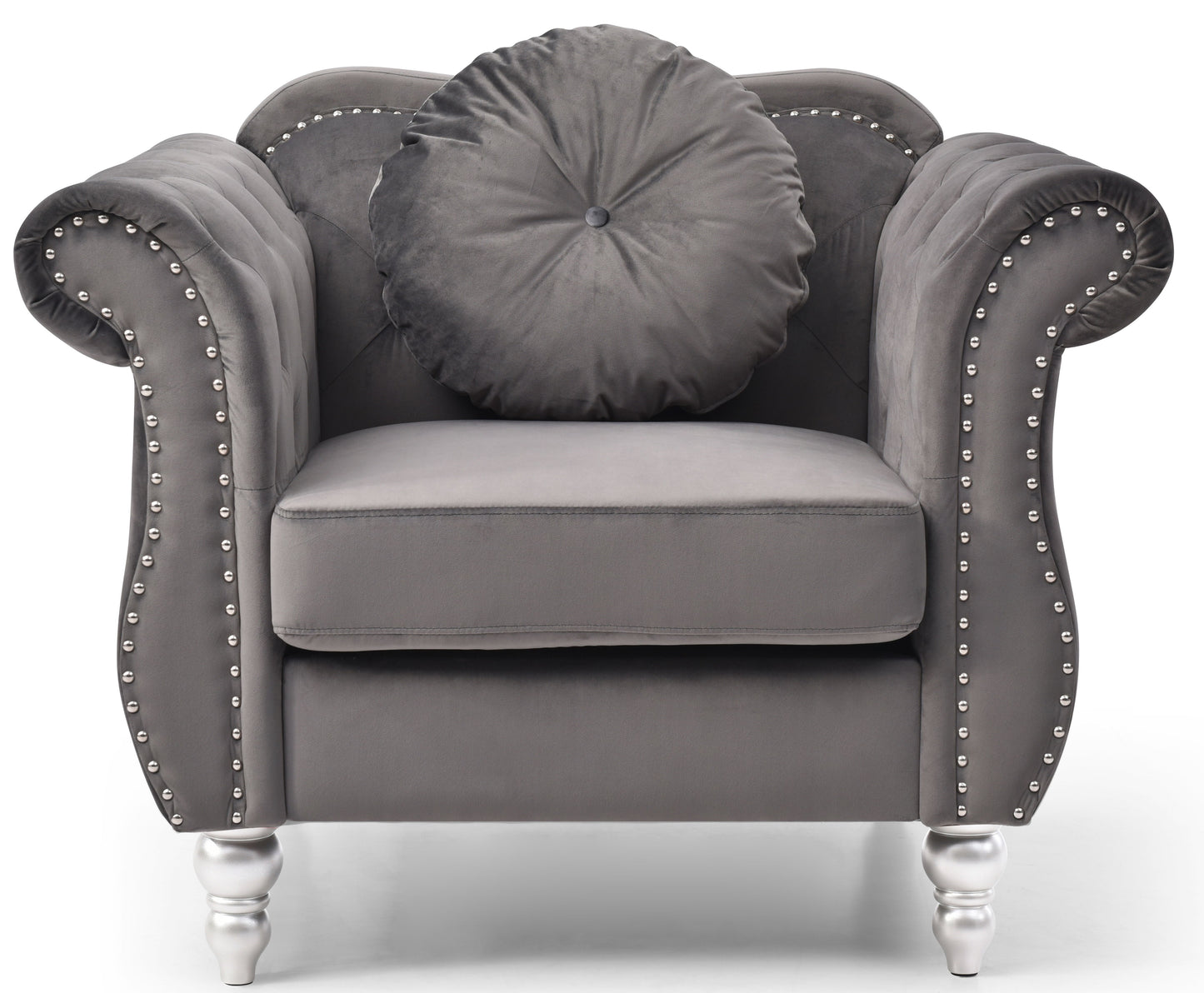 Chic Transitional Chair - Dark Gray
